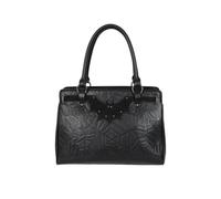 Banned Widow's Veil Tote Bag Black Gothic Spiderweb Embossed Bat Handbag