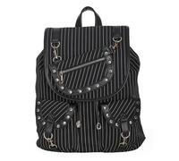 Banned Yamy Pinstripe Backpack Punk Nugoth Goth Work Bag