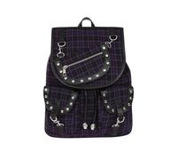 Banned Yamy Punk Nugoth Tartan Gingham Backpack - Purple