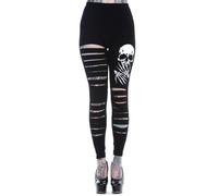 Banned Zombie Slasher Leggings Skull Bones Gothic Emo (X-Large)