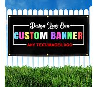 Banner Personalised Name Photo Picture Horizontal Custom Banner Signs for Business Birthday Wedding Graduation Party,1x2 Ft