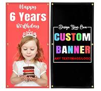 Banner Personalised Name Photo Picture Vertical Custom Banner Signs for Business Birthday Wedding Graduation Party,6x4 Ft