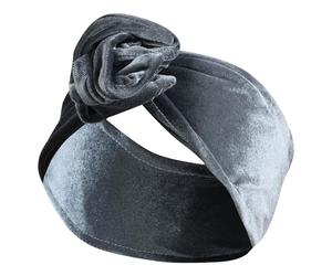 Banner Style Turban for Casual Hair in Solid Velvet Modern Gray