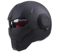 BANNESE Predator Full Face Helmet - Flip Open Mask for Motorcycle, Scooter, Parties & Cosplay - DOT Certified, Matte Black