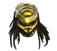 BANNESE Predator Motorcycle Helmet, Motorcycle Full Face Helmet with Hair Braid And LED Light for Outdoor Riding Or Club Parties, And Angle Acting Prop, DOT Certified,Yellow Wasp,M