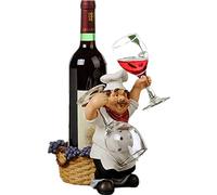BANNESE Wine Rack Chef Tabletop Wine Accessory Bottle Holder Resin Sculpture Kitchen Decoration Miniature Crafts Wine Rack Wine Champagne Storage Rack Party Gift