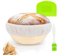 Banneton Bread Proofing Basket 7 Inch Sourdough Baking Rising Banaton Proofer Box Warmer Baskets Oval Round Bowl Cover Bowls Making Small Bulk Set Kit Supplies Tools Rattan Crock for Home Bakers Gifts