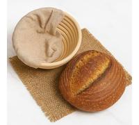 Banneton Bread Proofing Basket 9″ Round with Linen Liner & Bread Bag - Sourdough Baking Supplies Kit | Natural Rattan Sourdough Proofing Basket, Bread Making Tools, Banneton Basket & Accessories
