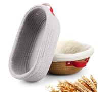 Banneton Bread Proofing Basket -Cotton Oval & Round Banneton Basket Set Sourdough Proofing Baskets Round Proofing Bowls Handmade Rattan Baskets and Liners