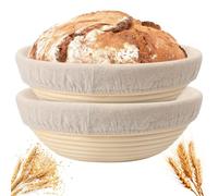 Banneton Bread Proofing Basket Set of 4PCS 9 Inch Round Sourdough Dough Proofing Bowls for Sour Dough Bread Baking Supplies, Proofing Basket or Home Sourdough Bakers Baking