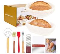 Banneton Bread Proofing Basket, Sourdough Starter Kit, 9" Round 10" Oval