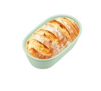 Banneton Bread Proofing Baskets,Silicone Sourdough Bread Baking Supplies, Bread Proofing Baskets for Sourdough, 10" Oval Collapsible Sourdough Baking Basket (Green)