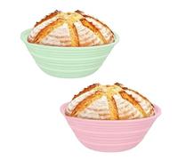 Banneton Bread Proofing Baskets,Silicone Sourdough Bread Baking Supplies, Bread Proofing Baskets for Sourdough, Round&Oval Collapsible Sourdough Baking Basket (Pink+Green(Round))