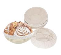 Banneton Proofing Basket- GOODCHANCEUK- 3PCS 10 Inch Round Bread Proving Basket Natural Rising Rattan Wooden Bowl Proving Bread, Dough, Pizza and Pastry Dough