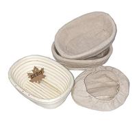 Banneton Proofing Basket- GOODCHANCEUK- 3PCS Oval Bread Proving Basket 21x15x8cm Natural Rising Rattan Wooden Bowl Proving Bread, Dough, Pizza and Pastry Dough
