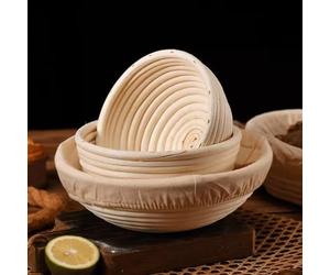 Bannetons Proving Basket Bread Baking Mold Tools Fermentation Basket Natural Rattan Sourdough Proving Basket 100% Natural Rattan for Bakers with Linen Liner Cloth (Size : Round 23cm)