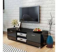 banning 140cm wooden tv stand with 2 doors in gloss black