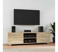 banning 140cm wooden tv stand with 2 doors in sonoma oak