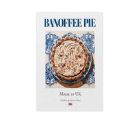 Banoffee Pie on Maiolica Tile Plate Canvas Poster Bedroom Decor Landscape Office Room Decor Gift 16x24inch(40x60cm)