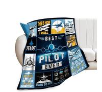 Banonaty Airplane Blanket Pilot Plane Throw Blanket Cozy Fleece Flannel Plush Bedding Aviation Gifts for Pilots Men Women Lover Boys Girls Teen for Couch Sofa Bed Decor 40"X50"