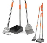 BANORES Pooper Scooper Dog Pooper Scooper Long Handle Stainless Metal Tray Rake Spade Set for Large Medium Small Dogs Easy to Clean Pet Waste Use for Yard, Grass, Dirt or Gravel