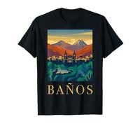 Baños Ecuador Vintage Retro Mountain Travel Art Design T-Shirt