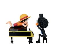 BANPRESTO Monkey D. Luffy & Brook One Piece, World Collectable Log Stories, That's Great!! After All This Time, He's Still... 8 cm, Multicoloured, Collectable Figure
