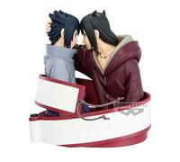 BANPRESTO Portrelic Naruto Shippuden Sasuke & Itachi Uchiha 12cm Figure | Bandai Banpresto Non-Articulated Anime Figure. PVC collectible with detailed paintwork and finish.