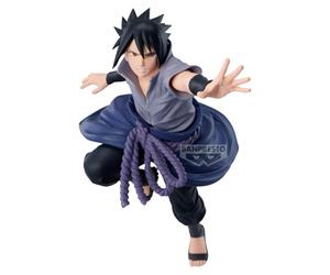 Banpresto Vibration Stars Sasuke Uchiha | Naruto Shippuden Figure | 14cm PVC Statue | Official Banpresto Collectible | Dynamic Action Pose | Non-Articulated Display Model