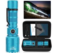 Banral Flashlights High Lumens Rechargeable, Super Bright Long Range Small Powerful Flashlight, 6 Modes LED Tactical Pocket Waterproof Flash Light for Home Emergency (1, Turquoise)