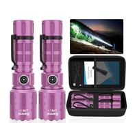 Banral Flashlights High Lumens Rechargeable, Super Bright Long Range Small Powerful Flashlight, 6 Modes LED Tactical Pocket Waterproof Flash Light for Home Emergency (2, Purple)