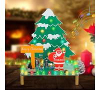 BANRIA DIY Christmas Tree Soldering Kit- Santa Xmas Tree Soldering Project Kit with RGB LED & Music | DIY Electronic Soldering Practice Kit for Teens & Adults & Students | Perfect Present for Xmas