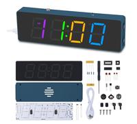BANRIA Soldering Practice Kit, DIY 4-Digit Digital Alarm Clock with RGB Modes, Large Display Electronic Clock Soldering Kit for Students, Beginners, Back to School STEM Learning, Home & Office Use