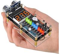 BANRIA Ultrasonic Distance Sensor DIY Soldering Kit, HC-SR04 Ultrasonic Ranging Alarm Soldering Practice Kit with LED Indicators, STEM Electronic Soldering Project for School Learning