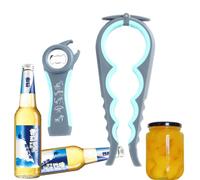 BANSHAN Bottle Opener Gripper -2-Piece Set of Rubber Bottle openers Suitable for weak Hands, 5-in-1 Bottle Opener+4-in-1 Bottle Opener