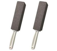 BANSHAN Pumice Cleaning Stone with Handle, Toilet Brush with Non-Slip Long Plastic Handle for Kitchen/Bath/Pool/Household Cleaning（2 Pack）