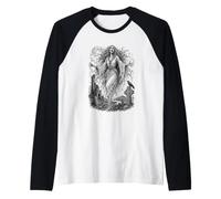 Banshee Celtic Spirit Irish Folklore Sacred Line Art Raglan Baseball Tee