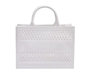 Banshee Clutch PVC Bag Rubber Silicone Beach Bag Womens Clutch Wallet with City Designs (White, One Size)