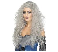 Banshee Grey Messy Tight Curl Long Hair Wig