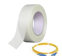 Bansusu 1 Inch Wide Long Extra Strong Heavy Duty Anti Crack Waterproof Adhesive Cricket Cross weave Reinforced Tape Transparent Bi-Directional Filament Strapping Tape Fiberglass Reinforced Tape