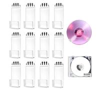 Bansusu 12PCS Vinyl Wall Mount Self-Adhesive Clear Acrylic Shelf Holder No Drill Easy to Use Record Display Holder for Collection Magazine Home Office Decoration