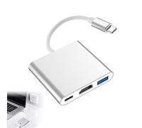 Bansusu 1Pc 3 In 1 Multiport Charging Converter Convenient Practical Hdmi To Usb C Adapter Stable Fast Plug And Play Usbc To HDMI Adapter Multifunctional Wide Use For MacBook Mobile Phone Laptop