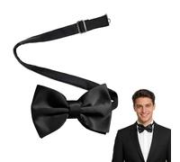Bansusu 1Pc Bow Ties For Men Satin Tux Bowtie Adjustable Black Bow Tie Pre-Tied Satin Bowtie For Tux Velvet Bow Tie For Parties Wedding