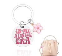 Bansusu 1Pc In My Auntie Era Keychain Delicate Design Auntie Key Chain Gift Not Easy to Deform Ideas from Niece Nephew Best Aunt Keyring Birthday Gifts for Aunt