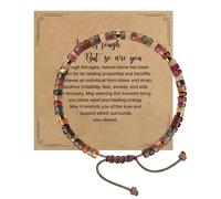 Bansusu 1Pc Inspirational Bracelet Calm Down Emotions Natural Strength Stone Healing Bracelet Provide Supporth Strength Bracelets For Women For Best Friends Sister Girls Birthday Christmas