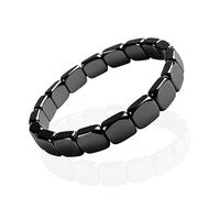 Bansusu 1Pc Magnetic Hematite Bracelet Men Fashion Adjustable Natural Stone Hematite Bracelet Restore Confidence Black Stone Bead Elastic Wristband Bracelets For Men Mens Beaded Bracelets Gift