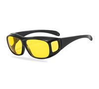 Bansusu 1Pc Night Vision Glasses Night Driving Over Glasses Computer Glasses Yellow Tinted HD Anti Glare Night Driving Glasses Scratch Resistant Wrap Around Sun Glasses for Men Women Driving