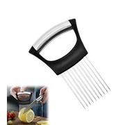 Bansusu 1Pc Stainless Steel Onion Holder, Small Kitchen Hand Onion Slicer | Held in Place, Avoiding the Risk of Injury, Rust-Free,Easy to Clean Onion Slicer, For Slicing Fruits, Vegetables, Meat, etc