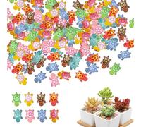 Bansusu 200Pcs Mini Resin Turtles Cute Shape Rich Colors Tiny Turtles Clear Textures Mini Plastic Animals Waterproof Emit Light For DIY Crafts Garden Landscape Aquarium Potted Plants Decoration