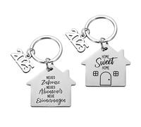Bansusu 2Pcs New Home Keyring Rust Proof and Durable New Home Gifts for Couple Stylish and Sophisticated Housewarming Gifts First Home Gift for Friends and Family
